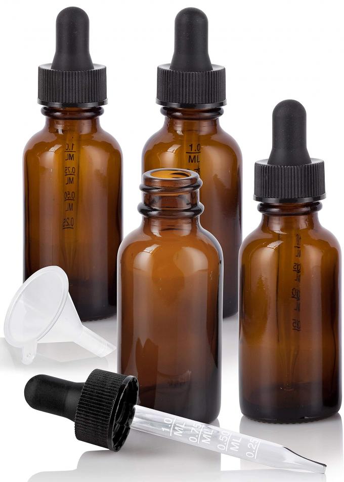 Tropfflaschen Strichplatte-Amber Glass Cosmetic Containerss 0.7oz 30ml mit Pipette 3