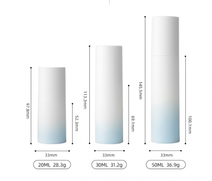 Bereifte luftlose Lotion sprühen kosmetische Behälter-Plastiksteigung 50g 3.3*14.5cm 4