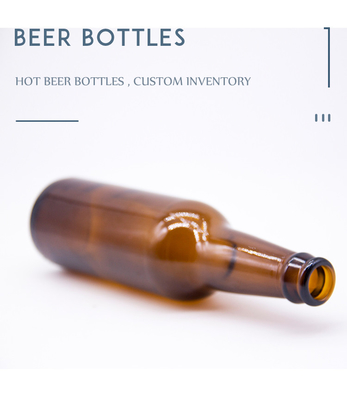 Luxury Empty Clear Amber Or Brown Glass Storage Bottles 330ml For Beverage Beer