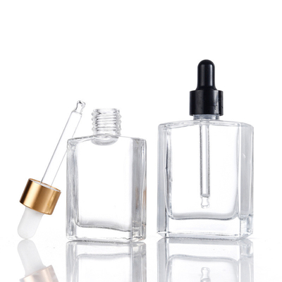 Glass Cosmetic Serum Essential Oil Dropper Bottle Eco Clear 10ml 2.3cm Dia