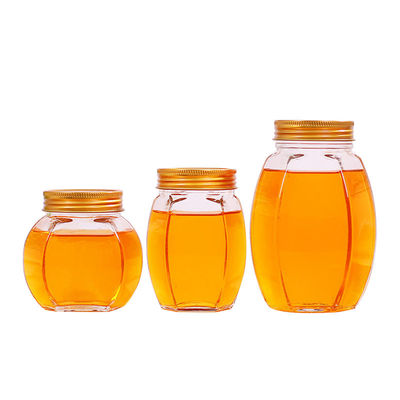 Dicker Bauch Honey Glass Jar 500ml sechs versah hitzebeständiges ISO9001 mit Seiten