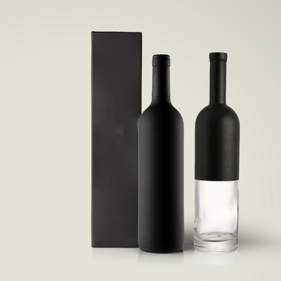 Green Red Wine Colored Clear Black Glass Wine Bottle Luxury Recycled 750Ml