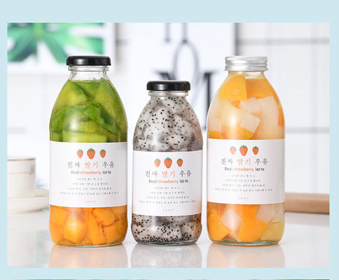 Good price Runde Glasjoghurt-Milchshake-Milch der getränkeflaschen-300ml 350ml 500ml mit Aufkleber Online