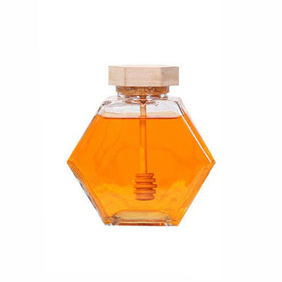 Good price Hölzernes Hexagon Glas-Honey Jar Transparent Unze 13.4oz des Deckel-12 Online