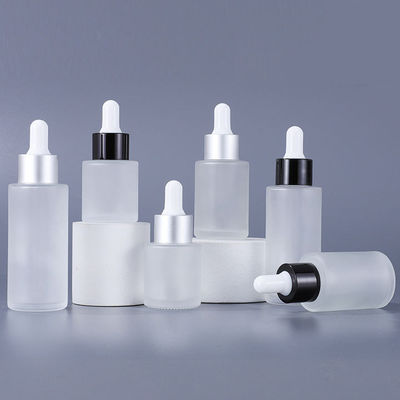 Good price Kosmetische Glasbehälter schultern flach bereifte kosmetische Serum-Tropfflasche Online