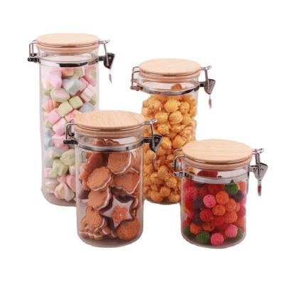 Good price Borosilicat-Glasgefäß-Bambusdeckel-waschbares wiederverwendbares 1L 1.35L 1.6L großer klarer hoher Online